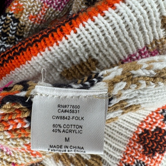 Chaser Tan and Pink Cardigan with Geometric Patterns - Picture 12 of 12